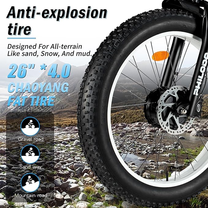 60V 26AH Battery Electric Bike,5000W Dual Motor Ebikes for Adults,Full Suspension Electric Bicycle,26x4 Fat Tires for All Terrain Dirt Bike,21-Speed Gear Electric Mountain Bike