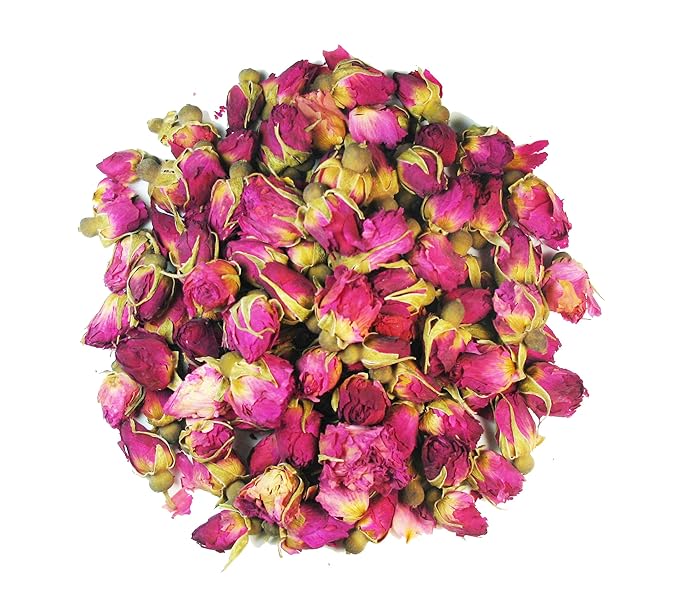 Greenhilltea Premium Dried Rose Buds Rosebud Flower Herb Loose Leaf Tea Fragrant Natural Healthy Herbal Tea 3 OZ