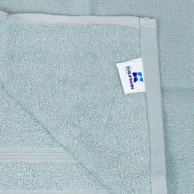 Kaufman - Premium Hand Towels Set for Bathroom, Spa, Gym, and Face Towel 100% Cotton Ring Spun, Ultra Soft Feel and Highly Absorbent Towels (Aqua, 72-PK)
