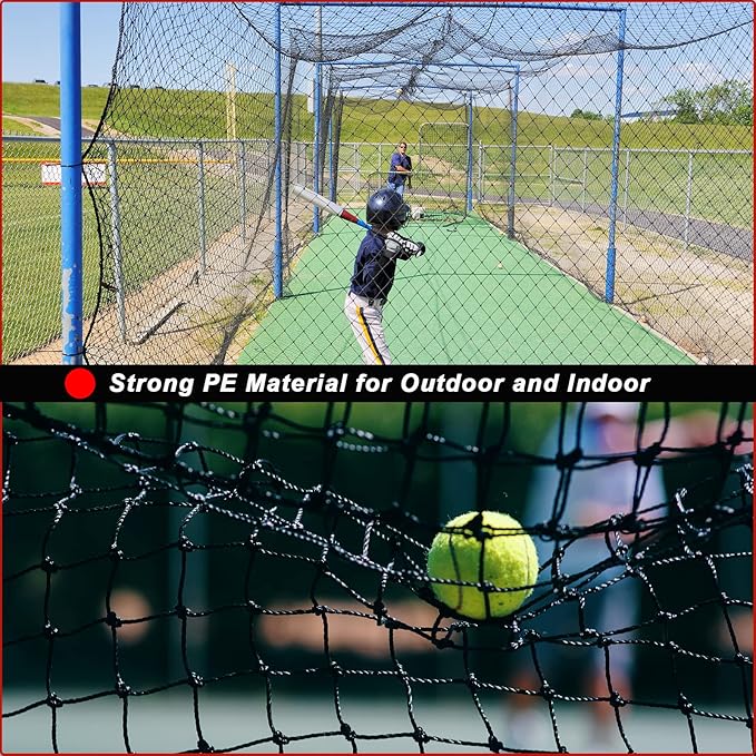 Baseball Softball Backstop Nets,Sports Net,Sports Netting Barrier,Sports Netting for Backyard,Twisted Knotted PE Net