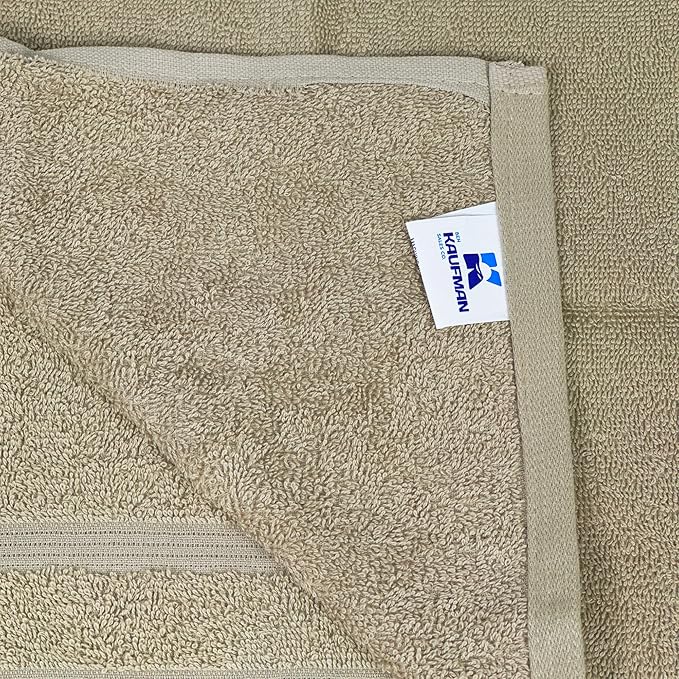 Kaufman - Premium Hand Towels Set for Bathroom, Spa, Gym, and Face Towel 100% Cotton Ring Spun, Ultra Soft Feel and Highly Absorbent Towels (Linen, 6-PK)