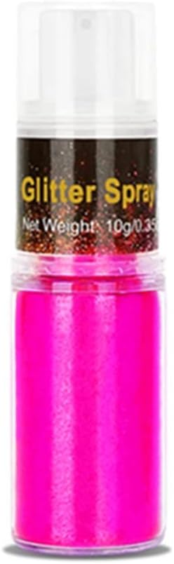Go Ho UV Pink Hair and Body Glitter Spray, Festival UV Effect Glitter Powder Makeup for Hair/Body/Clothes,Dry Powder Spray Loose Sparkle Makeup,10g