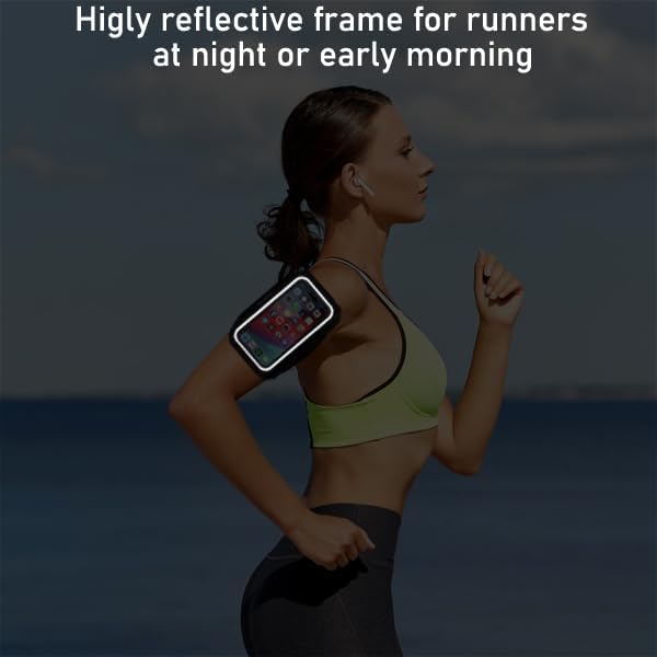 Arm Band for Phone for Running, Phone Holder for Running for iPhone & Samsung Galaxy, Cell Phone Armband Holder for Walking, Gym, Workout, w/Adjustable Strap & Zipper Pocket (Black-S)