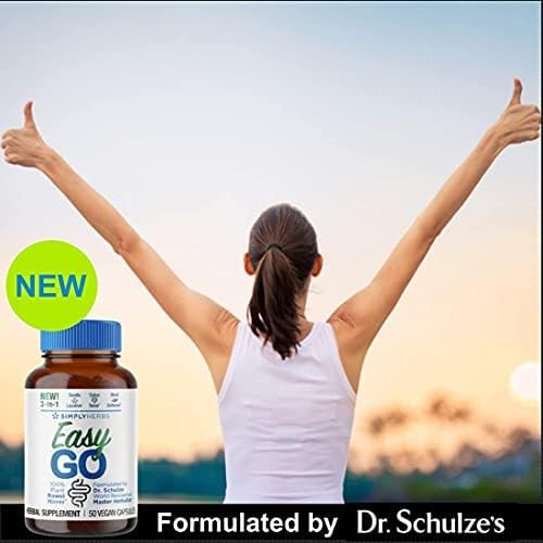 Dr. Schulze's Easy GO Bowel Mover 2-Pack | Formulated Gentle Laxative, Colon Toner & Stool Softener | 100% Plant Natural Bowel Cleanse | Promotes Regular & Complete Bowel Movements | 100 Ct Vegan