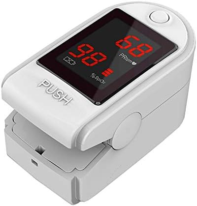 Concord Basics Fingertip Pulse Oximeter - Blood Oxygen Saturation Monitor with Carrying Case, Batteries, Silicone Cover & Lanyard - Easy to Use, Accurate SpO2 & Pulse Measurement (White)