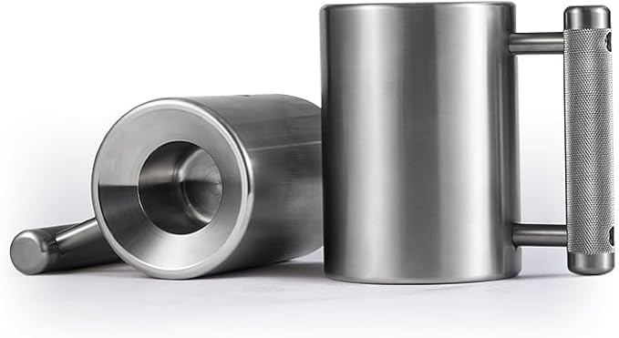 Dumbbell Cup Training Mug (8KG/18lbs) Stainless Steel Weightlifting Mug for water, tea, coffee drinks, Durable workout dumbbell cup for Gym fitness training, Funny Game Gift Sports equipment