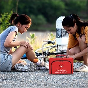 Family First Aid & CPR Kit - Emergency Medical Kit for The Entire Family, Child, Kids, and Youth. Perfect for Camping, Travel, Car, Hiking, Sports, Outdoor, and Home - First Aid Guide Life Safety Pro