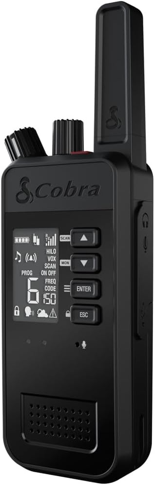 Cobra Performa 450 Business Radio (1-Pack with Dock) - 6-Channel UHF/LMR Professional Two Way Radio, Waterproof Walkie Talkie, Shockproof, IP67 & MIL-SPEC Rated, 18hr Battery, LCD Screen