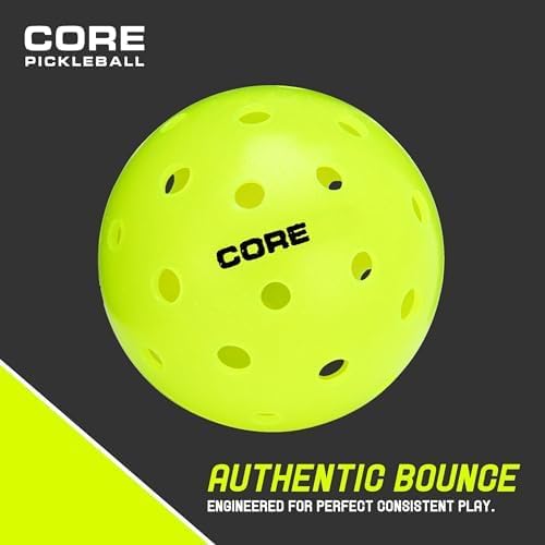 CORE Pickleball Balls for Professionals and All Levels of Play - Set of 4-50 Balls with 40 Holes - Durable & Seamless Design - Premium Outdoor Pickleball Balls, Polypropylene - USA Pickleball Approved