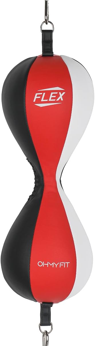Flex Double End Punching Bag - Bungee Cords w/Special Flex Adjustable System - Durable Bladder Speed Bag - Boxing Training Equipment for Adults - Home Gym Accessories