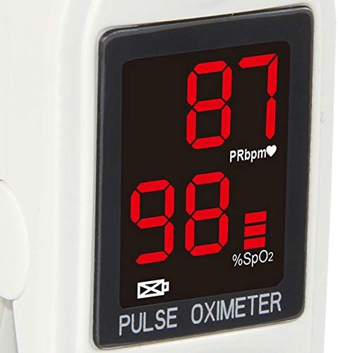 Concord Basics Fingertip Pulse Oximeter - Blood Oxygen Saturation Monitor with Carrying Case, Batteries, Silicone Cover & Lanyard - Easy to Use, Accurate SpO2 & Pulse Measurement (White)