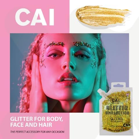 Hair Glitter Gel – Body Glitter for Kids and Women – Iridescent Holograph Cosmetic-Grade Gel w/Moon & Stars for Hair, Body & Face, Applies Smoothly w/o Glue & Washes Off Easily, 3 Oz - Rose 1Pack