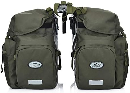 FANWU 50L Bike Panniers Bicycle Commuting Bag Waterproof Saddle Bags with Rain Cover for Bicycle Rear Rack Carrier, Support for Width Less Than 7 inches Bike Rack