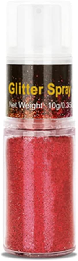 Go Ho Hair and Body Glitter Spray,Red Glitter Spray Dry Powder Makeup for Clothes,Festival Loose Sparkle Powder,Holographic Ultra Fine Resin Glitters for Crafts,10g