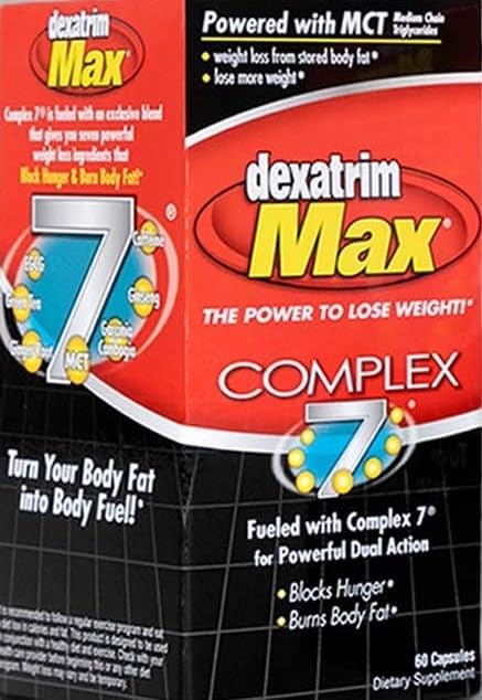 ILIOS Dexatrim Max Complex-7 | Diet Pills to Lose Weight - 7 Powerful Ingredients to Reduce Hunger & Body Fat, Fat Burner Supplements, Weight Loss Pills for Women & Men, 1 Pack w/ 60 Capsules