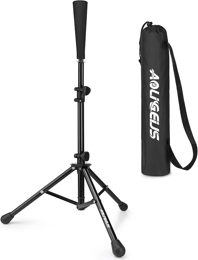 Baseball Tee Batting Tee Softball Tee Portable Travel Hitting Tee,Easy Adjustable Height,Stable Tripod Stand