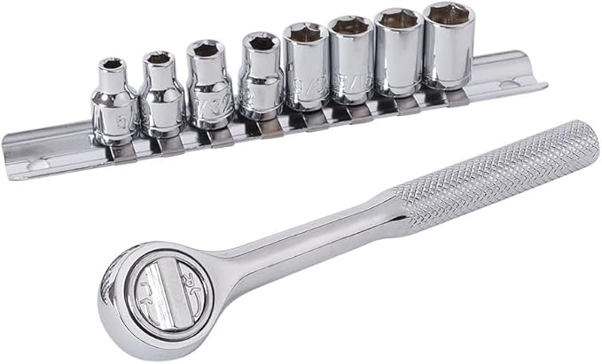 Amazon Basics 65 Piece Home Basic Repair Tool Kit Set With Bag, Silver, Black