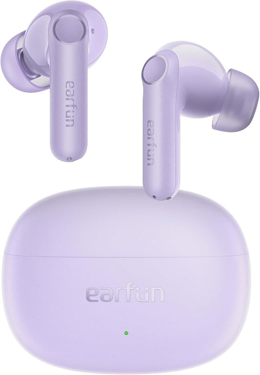 EarFun Air Life Wireless Earbuds, 12mm Driver with Deep Bass, Bluetooth 5.4 in-Ear Earbuds, 4 Mics AI ENC Call, 35H Playtime, 30 Preset EQs Via App, Comfortable Fit, Fast Charging, IPX5, Violet