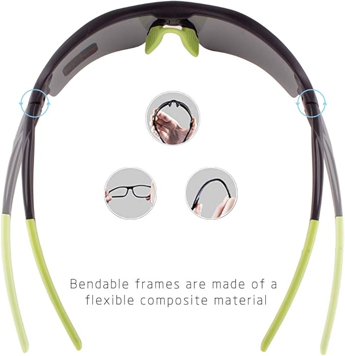 BangLong Polarized Sports Sunglasses Cycling Sun Glasses for Men Women with 5 Interchangeable Lenes for Running Baseball Golf