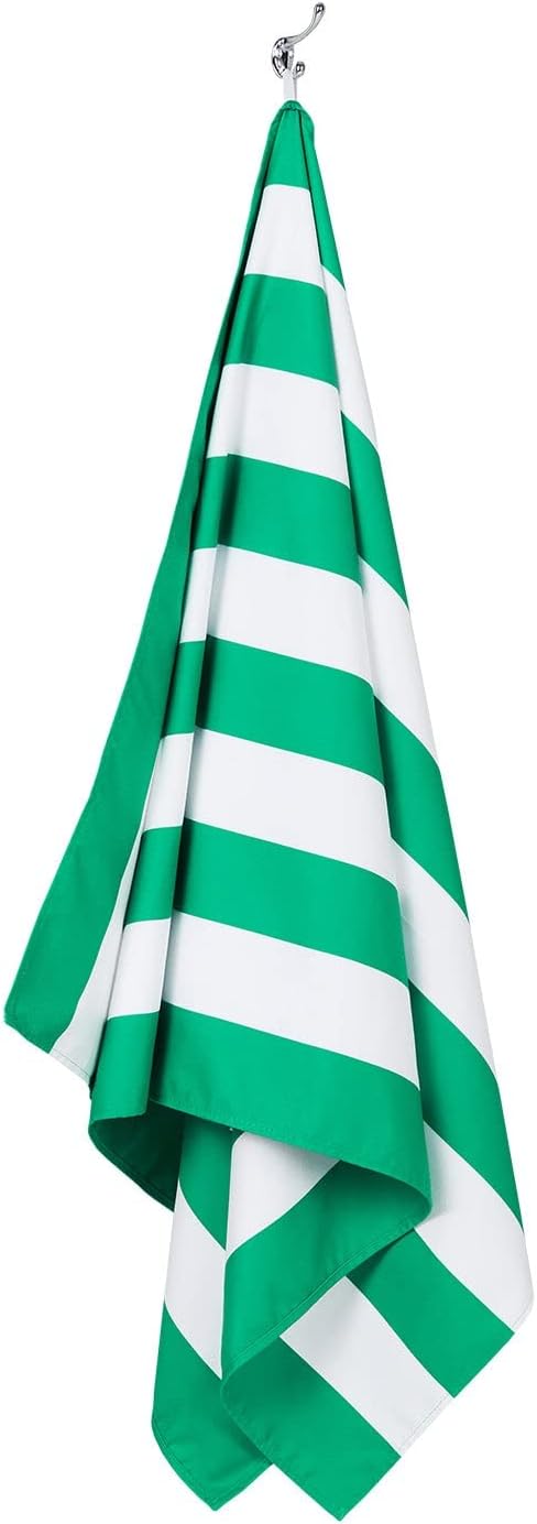 Dock & Bay Beach Towel - Quick Dry, Sand Free - Compact, Lightweight - 100% Recycled - Includes Bag - Cabana - Cancun Green - Extra Large (200x90cm, 78x35)