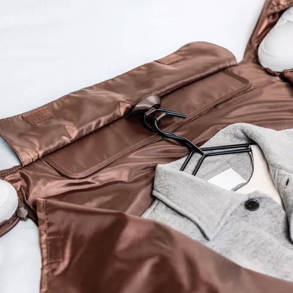 Halfday Convertible 2-in-1 Garment Duffel Weekender Bag 45L | Wrinkle-Free Travel, Hanging Suit Compartment, Shoe Pockets, Trolley Sleeve. Durable & Water-Resistant Carry-On, Terracotta