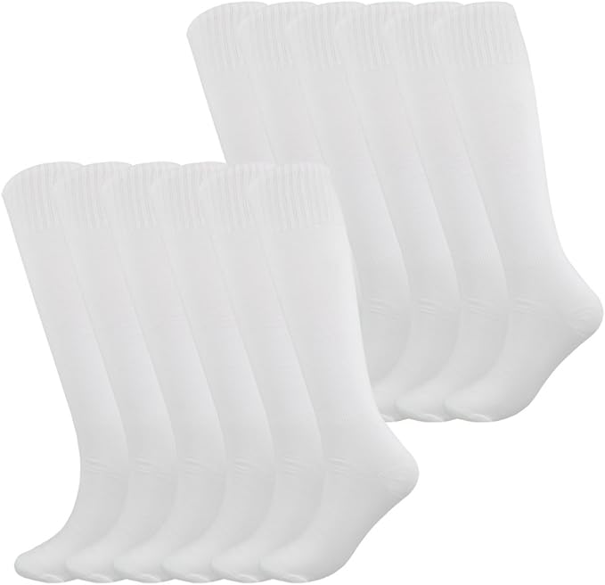 Fitliva Knee High Long Sports Socks Unisex Multicolor 3/6/12 Pairs