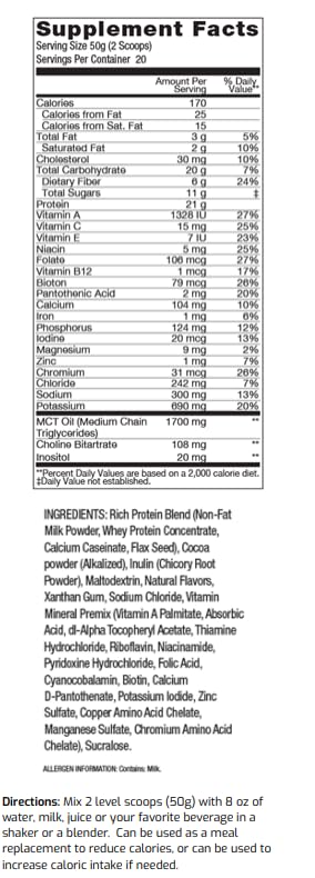 Complete MR | 1 Gallon Container - 20 Servings | Meal Replacemnt Shake with Protein, Carbs, Fiber and Vitamins (Cinnamon Swirl)