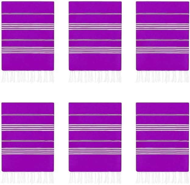 HAVLULAND Turkish Beach Towels Oversized -100% Turkish Cotton Super Soft Lightweight - Absorbent and Quick Drying Bath Towel - Sand Free Beach Towel - Turkish Towels for Adults (Purple, 12 Pack)