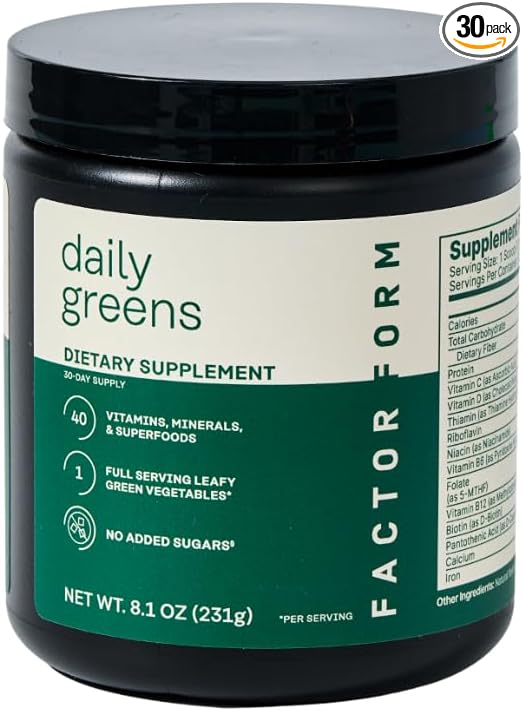 Daily Greens Superfood Powder | 5 Functional Blends for Gut Health, Energy & Immunity | Prebiotics, Probiotics, Adaptogens, B Vitamins (30 Servings, Jar)