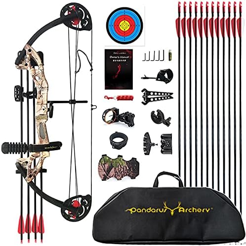 Compound Bow Archery for Youth and Beginner, Right Handed,19”-28” Draw Length,15-29 Lbs Draw Weight, 260 fps