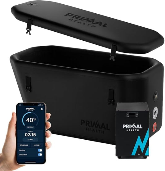 Cold Plunge Tub with Water Chiller (Maintains 37°F) – Complete Ice Bath Tub With Chiller – Ice Bath Water Chiller System with Hoses & Pumps – Cold Plunge Chiller for Recovery, Athletes & Home Use