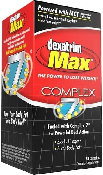 ILIOS Dexatrim Max Complex-7 | Diet Pills to Lose Weight - 7 Powerful Ingredients to Reduce Hunger & Body Fat, Fat Burner Supplements, Weight Loss Pills for Women & Men, 1 Pack w/ 60 Capsules