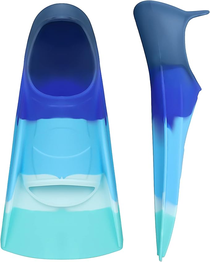 Gintenco Swim Fins, Kids Swim Training Fins for Lap Swimming, Travel Size Flippers with Mesh Bag, Silicone Swimming Fins for Kids Teens Adults Women Men