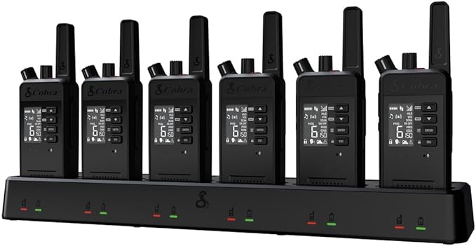 Cobra Performa 450 Business Radios (6-Pack with Dock) - 6-Channel UHF/LMR Professional Two Way Radios, Waterproof Walkie Talkies, Shockproof, IP67 & MIL-SPEC Rated, 18hr Battery, LCD Screen