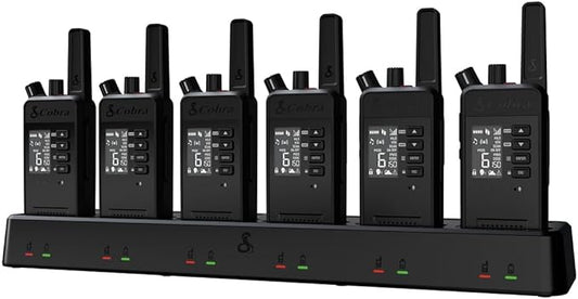 Cobra Performa 450 Business Radios (6-Pack with Dock) - 6-Channel UHF/LMR Professional Two Way Radios, Waterproof Walkie Talkies, Shockproof, IP67 & MIL-SPEC Rated, 18hr Battery, LCD Screen