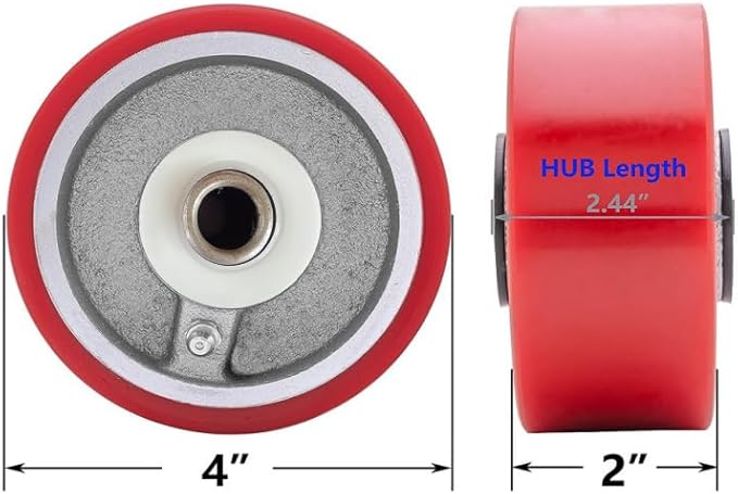 Heavy Duty Casters Wheels 4"5"6"8"DiameterX2"Width Industrial Caster Wheels Polyurethane Wheel with Capacity 800-1,500 lbs/pcs Used in,Trail Jack,Tool Box
