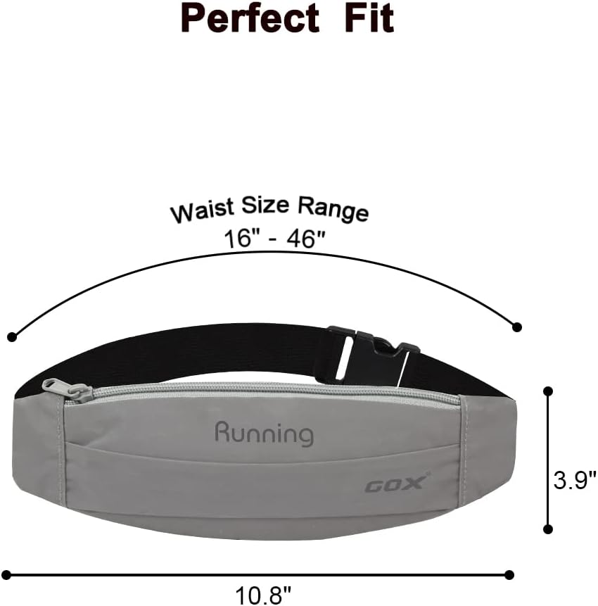 Gox Fanny Pack For Men Running Pouch Belt,Phone Holder Waist Pack Sport Hiking Walking Traveling (silver)