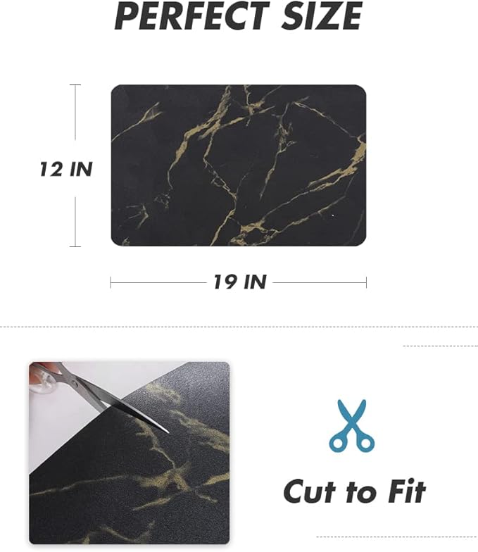 AMOAMI Coffee Mat Hide Stain Rubber Backed Absorbent Dish Drying Mat for Kitchen Counter - Fits Under Coffee Maker or Machine