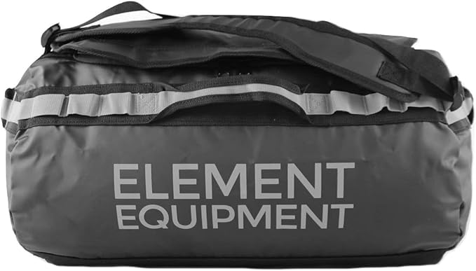 Element Equipment Trailhead Duffel Bag Shoulder Straps Waterproof Black/Grey Large