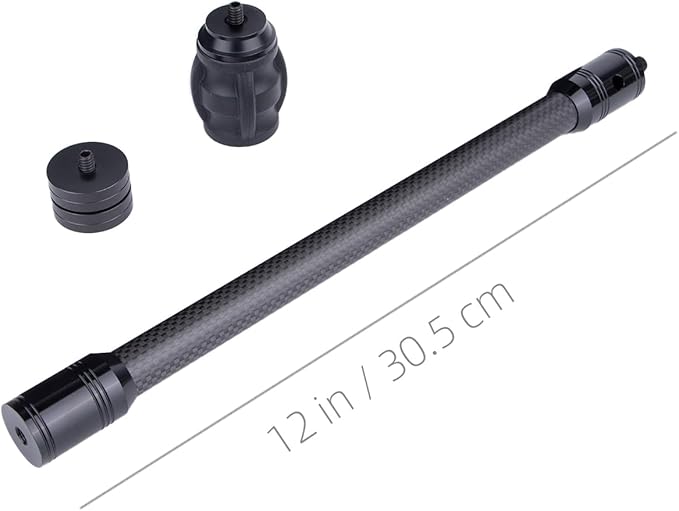 Archery Bow Stabilizer for Compound Bow, Carbon Fiber Bow Balance Bar, Damping System and Weights Kit, 6/8/10/12/in