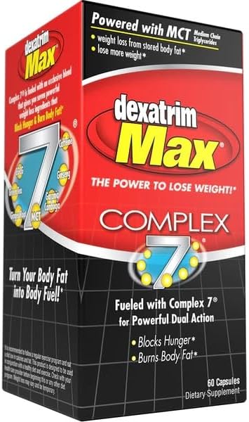 ILIOS Dexatrim Max Complex-7 | Diet Pills to Lose Weight - 7 Powerful Ingredients to Reduce Hunger & Body Fat, Fat Burner Supplements, Weight Loss Pills for Men & Women, 2 Packs w/ 60 Capsules Each