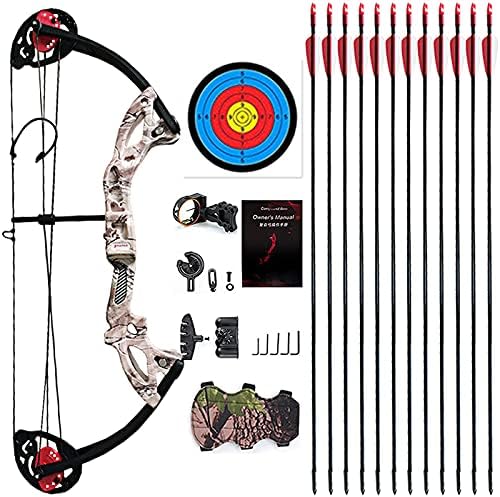 Compound Bow Archery for Youth and Beginner, Right Handed,19”-28” Draw Length,15-29 Lbs Draw Weight, 260 fps
