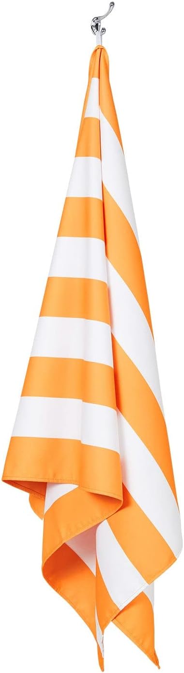 Dock & Bay Beach Towel - Quick Dry, Sand Free - Compact, Lightweight - 100% Recycled - Includes Bag - Cabana - Ipanema Orange - Large (160x90cm, 63x35)