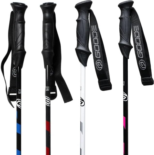 GOODE G-Max Summit Ski Poles – Lightweight & Durable Carbon Composite Downhill Ski Poles for Men & Women – Ergonomic Grip & Shock Absorbing Design – Pair