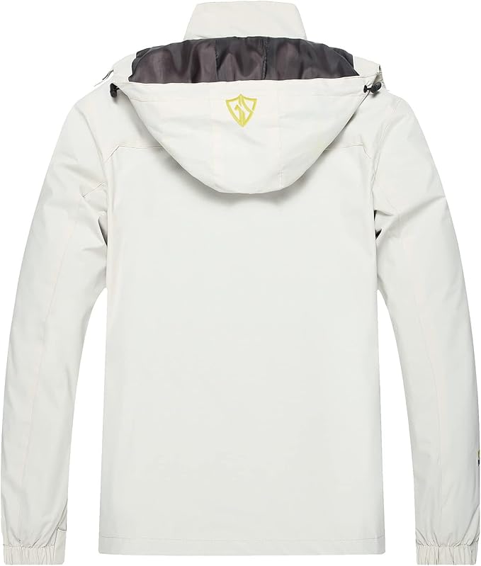 GIISAM Mens Windproof Jacket Waterproof Lightweight Mountain Sport Jacket for Men Hooded Windbreaker Raincoat