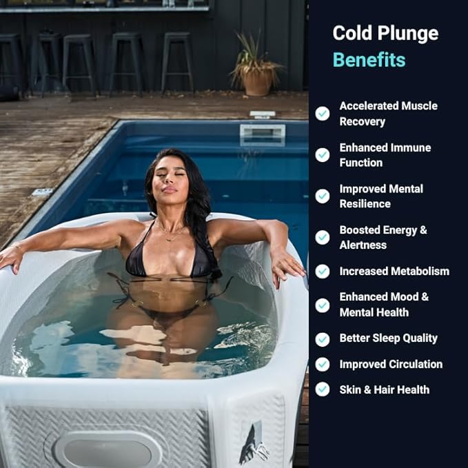 Endurance Cold Plunge 155 Gallon Ice Bath Tub Chiller Compatible Connections Inflatable, Durable, Portable, Insulated Design