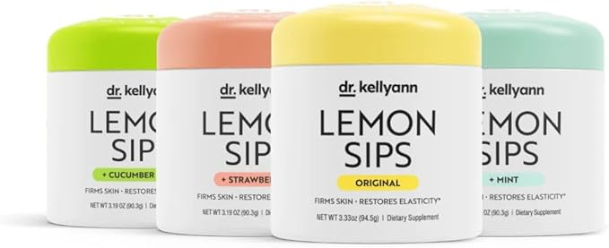 Dr. Kellyann Lemon Sips Citrus Drink Mix (21 Servings) – Cucumber Lime Flavor, Sugar-Free Detox, Hydrates & Firms Skin, 1 Pack