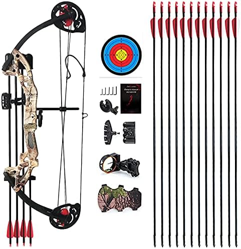 Compound Bow Archery for Youth and Beginner, Right Handed,19”-28” Draw Length,15-29 Lbs Draw Weight, 260 fps