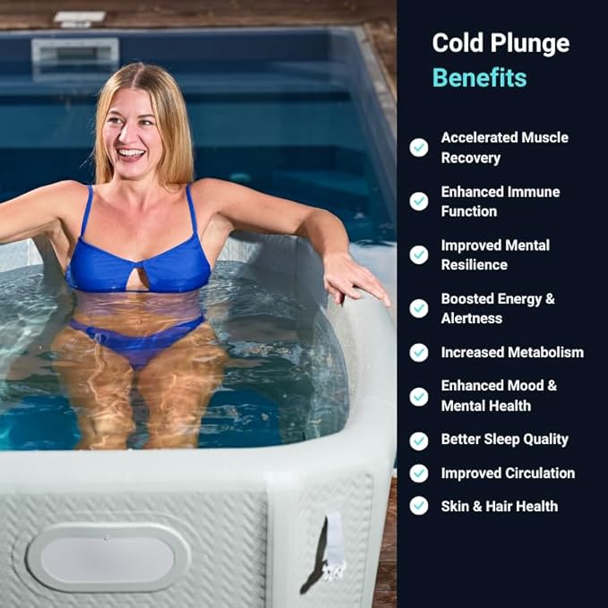 Endurance Cold Plunge 155 Gallon Ice Bath Tub Chiller Compatible Connections Inflatable, Durable, Portable, Insulated Design