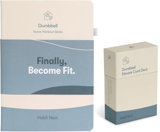 Dumbbell Transformation Journal and Elevate Exercise Cards: Home Workout Series Card Deck - Comprehensive Fitness System With Effective Dumbbell Workouts. #1 Workout Journal/Workout Planner for Women & Men.